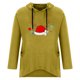 thumbnail image 4 of Top de manga larga con cuello redondo y capucha para mujer con estampado navideño y bolsillo suelto para mujer Pompotops  FGAJ11229, 4 of 6