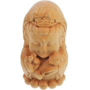 Meditating Statues Wood Manjusri Bodhisattva Zen Meditation Figurines Sculpture Fengshui Charms For Home Decor