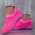 thumbnail image 2 of Womens Lightweight Knit Slip On Sneakers Breathable Non Slip Running Shoes Comfortable Mesh Non Slip Casual Walking Shoe Pink Size 6.5, 2 of 6