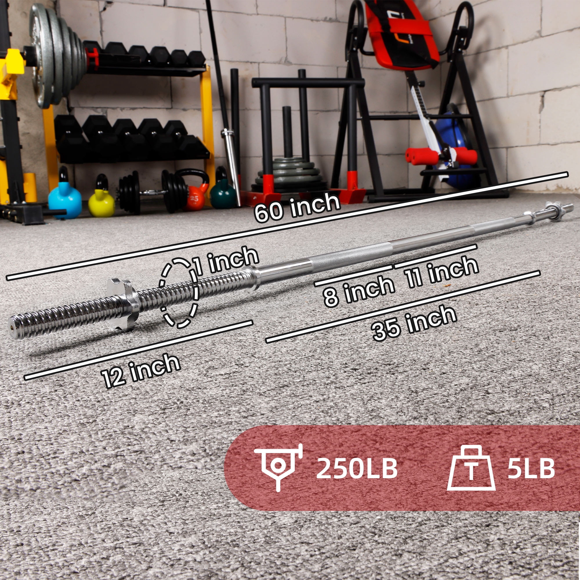 BalanceFrom 1-Inch Cast Iron Olympic Weight Plate Set，with 5FT Barbell, Star Locks，25/35/45LB Weight Plate Options，for Strength Training & Weightlifting