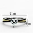 thumbnail image 2 of Two-Tone IP Gold (Ion Plating) Stainless Steel Ring with AAA Grade CZ in Clear for Women Clear Stone Color Style TK1283 Size 5, 2 of 4