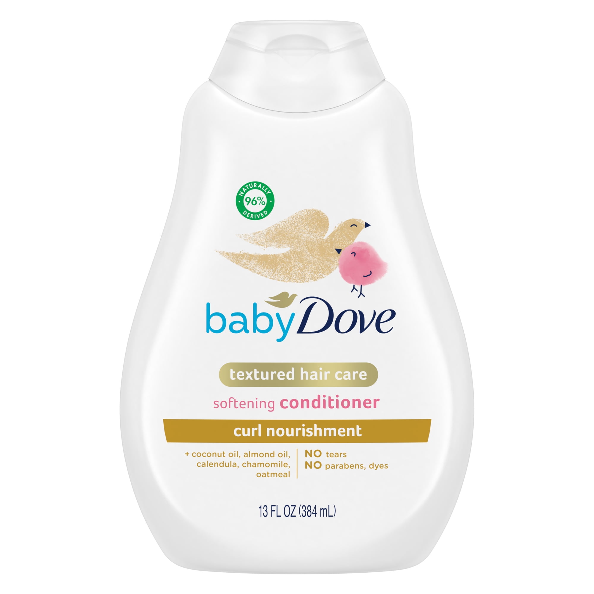 Baby Dove Textured Hair Care Baby Conditioner for Baby's Curly Hair Curl Nourishment Tear Free and Softening ,13 Fl oz