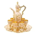 thumbnail image 3 of European Set Vintage Teapot Set Drinkware Home Decor Metal Glass Jug Set turkish White, 3 of 8
