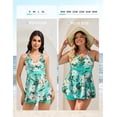 thumbnail image 2 of Traje de baño Tankini Hanna Nikole para mujer, talla grande, verde con estampado floral, 2 of 6