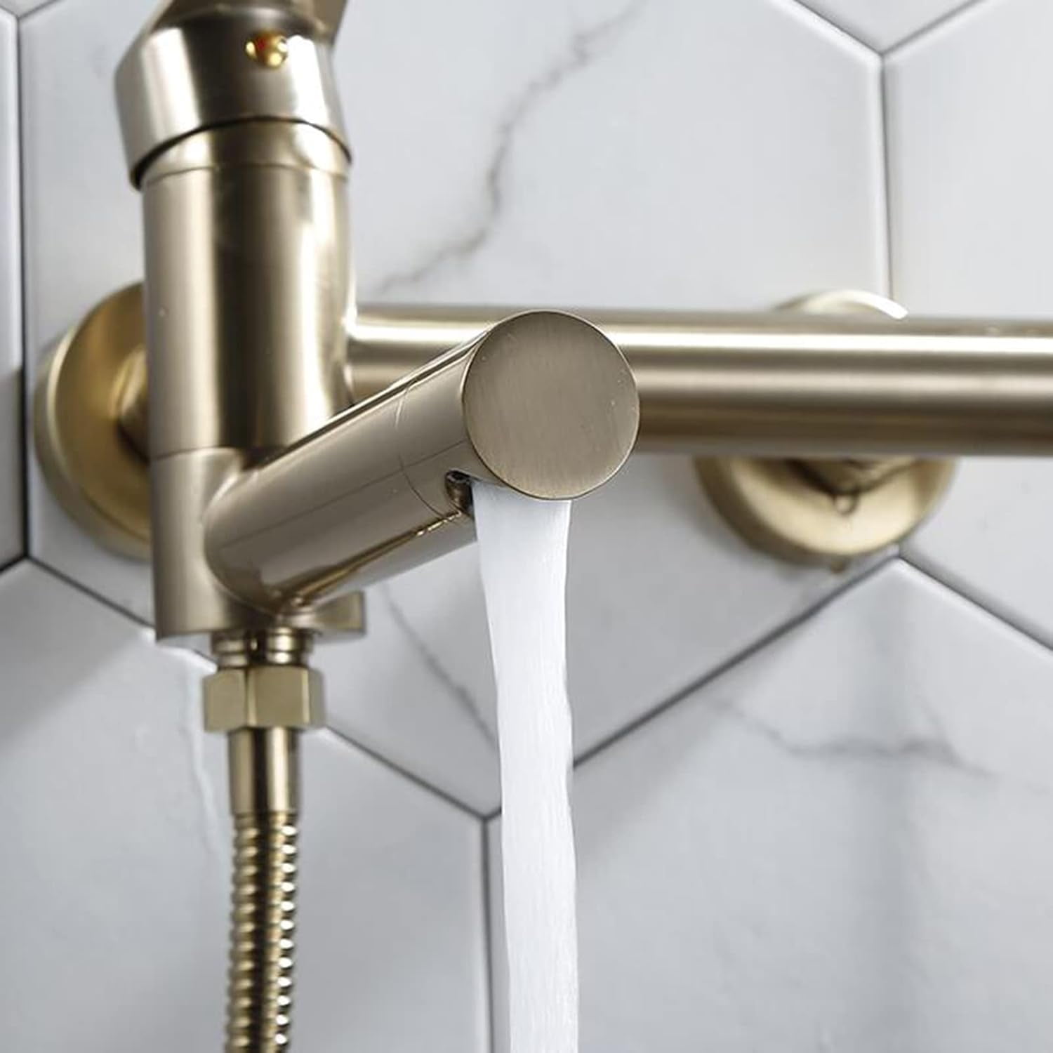 Bathtub Faucet with Handheld Shower Brushed Gold Bathtub Faucet Brass Bathroom Shower Faucet