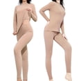 thumbnail image 3 of Tweang Thermal Sets for Women Women Long Johns Thermal Set Legging Sets for Women Slim Fit Womens Base Layer Cold Weather Women Thermal Underwear Set A S-2XL, 3 of 6