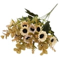thumbnail image 2 of 1PC Beige Daisy Artificial Flower Bouquet - 13in Simulation Floral Arrangement for Living Room/Wedding Decor, Home Entrance Decoration (C), 2 of 9