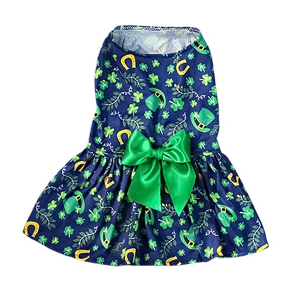 Pet Skirt For Irish Festival St. Patrick's Day Summer Thin Style - Dark Blue, Size L For Cats & Dogs