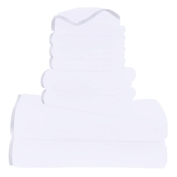 Juego de toallas Cosy Family de microfibra de 8 piezas para baño, color blanco