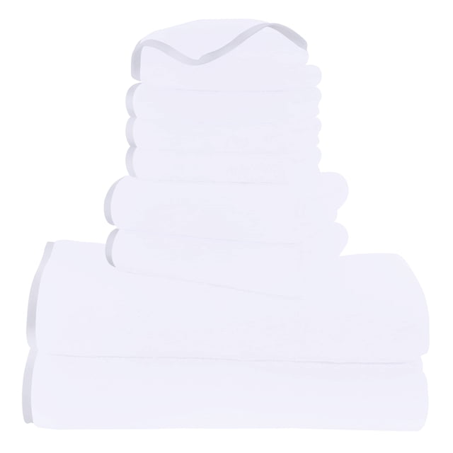 Juego de toallas Cosy Family de microfibra de 8 piezas para baño, color blanco