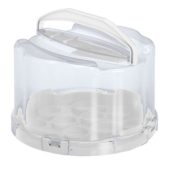 Round Cake/Cupcake Carrier - White