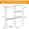 thumbnail image 2 of 5-Tier Wood Over The Washer and Dryer Storage Shelf- Laundry Room Organization Space Saving Laundry Drying Clothes Racks Heavy Duty Adjustable Height Bathroom Shelf for Home Decor, 2 of 7