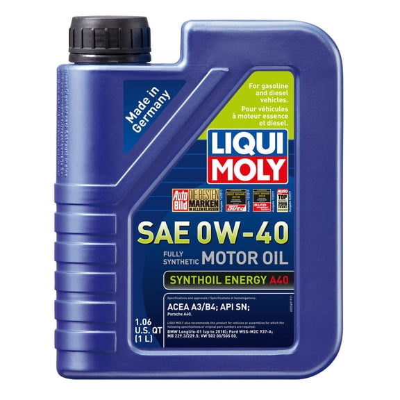 Liqui Moly Synthoil Energy A40 Instant Lubrication, High Engine Cleanliness Motor Oil 0W-40, 1 Liter