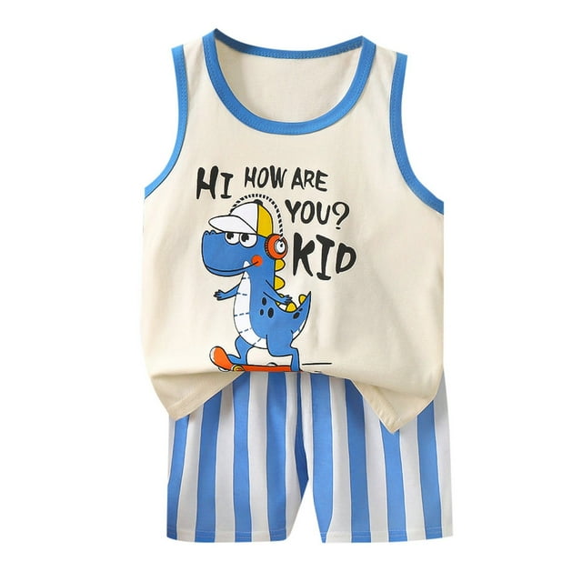 Fall Outfits for Teen Girls Medium Girl Clothes Children's Tank Set Cartoon Printed Summer Dress For Girls