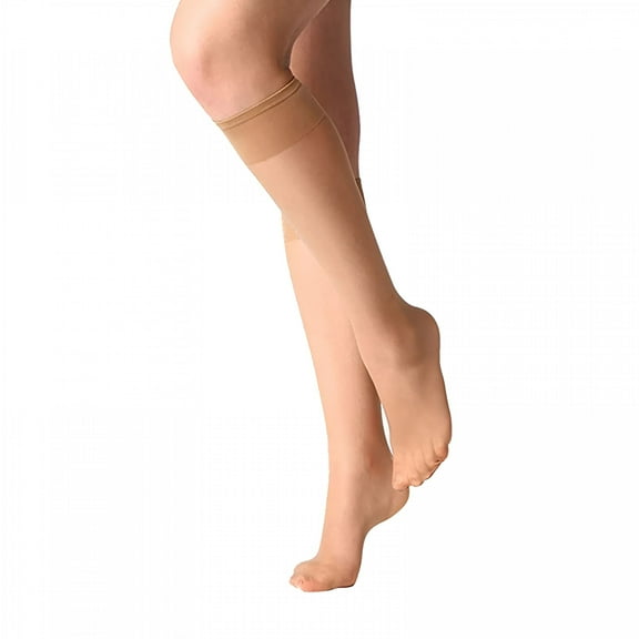 TELOLY Sheer Knee Highs Pantyhose with Reinforced Toe 20D Nylon Stockings for Women Stay at Home Socks
