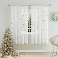 thumbnail image 7 of Flowpartex Metallic Butterfly White Sheer Curtain Panels Spring Gold Print Linen Rustic Rod Pocket Window Drapes 63"L×52"W for Girls Bedroom Living Room, 2 Panels, 7 of 7