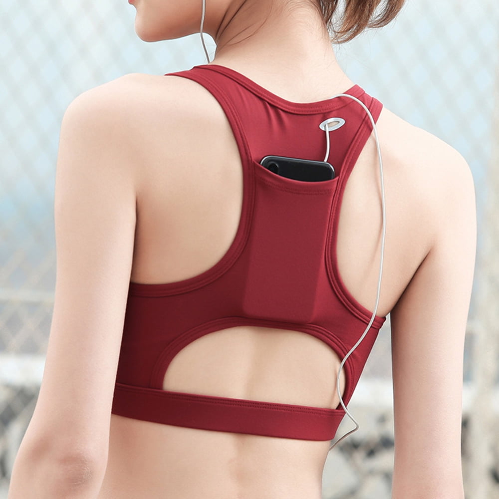 sports bra with pocket on back