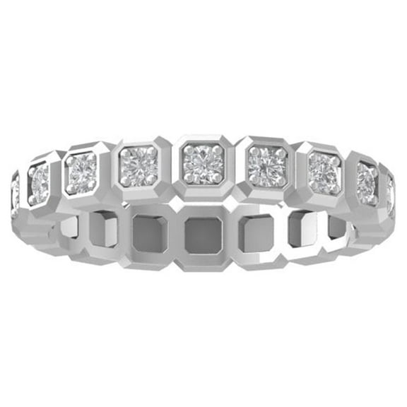 ARAIYA FINE JEWELRY 10K White Gold Lab Grown Diamond Wedding Band Ring (1/4 cttw, D-F Color, VS Clarity) Size 6