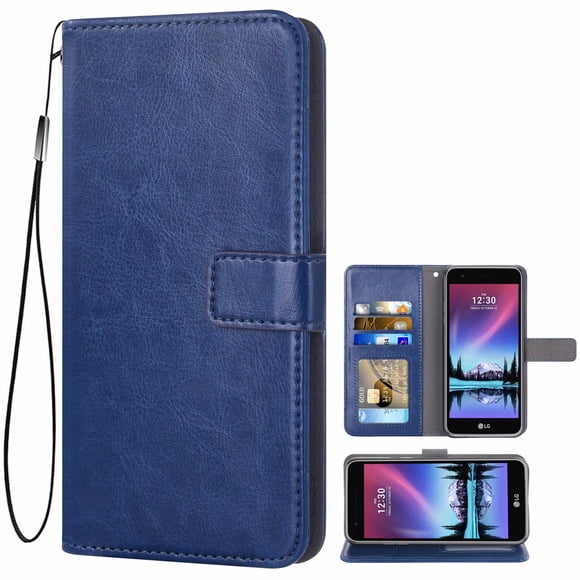 Mobile Phone Cover for Lg K4 2017, Cover Premium Pu Leather Tpu Flip Case Magnetic Closure Card Compartment Stand Function Wallet with Lanyard Protective Cover