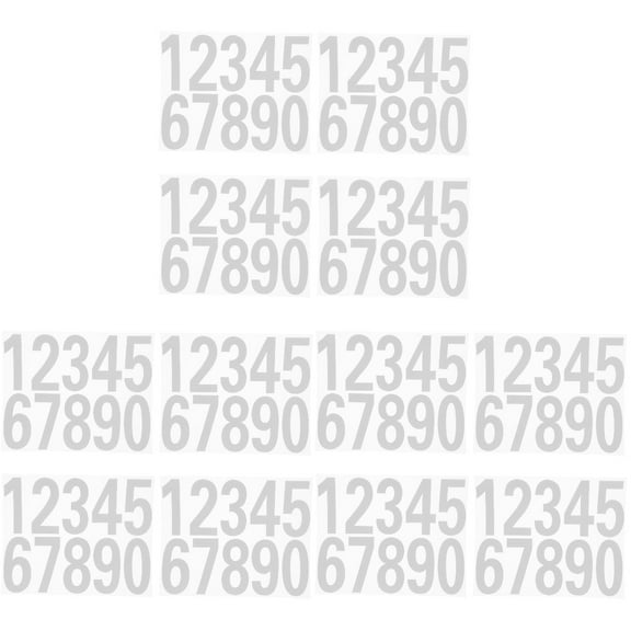 3 Count Digital Stickers Paper House Number Sign Bumper for Cars White