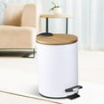 thumbnail image 4 of YIEMEEN 3/5L Wooden Flip Step Trash Can Garbage Rubbish Bin Waste Container Organizer, 4 of 14