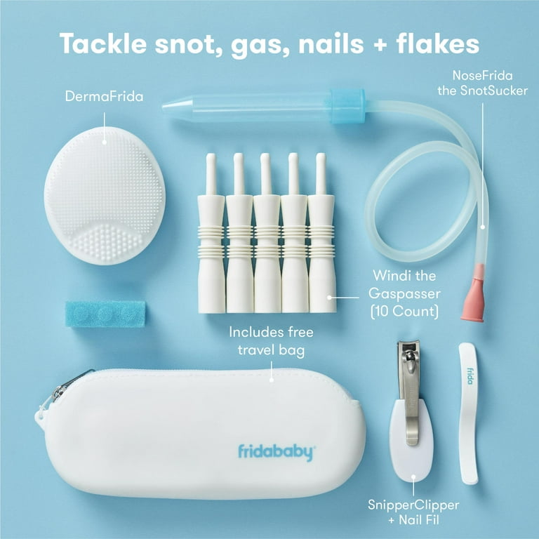 Fridababy Baby Basics Kit, Includes NoseFrida SnotSucker, Windi