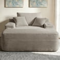 thumbnail image 2 of Leumius Boneless Couch, Lounge Chair corduroy with Wide Armrest & Throw Pillows, Cozy Boneless Sleeper Sofa Bed Armchair with Cup Holder for Living Room, Bedroom, No Assembly Required,Coffee, 2 of 9