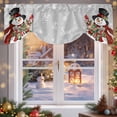 thumbnail image 6 of Christmas Snowman Tie Up Valances Curtain, Winter Xmas Box Bird Snowflakes Grey Adjustable Rod Pocket Short Window Treatment Tie Up Curtains Valances for Kitchen Living Room Bathroom 60x18 Inches, 6 of 9