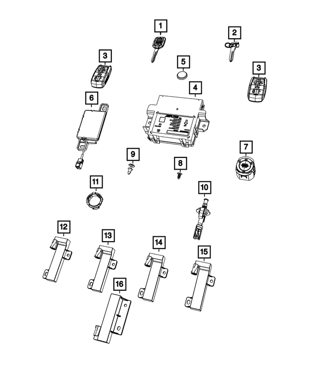 RECEIVER WIRELESS CONTROL MODULE GENERAL ACCESSORIES TRAILER HITCHES ***PART NUMBER 68434595AE