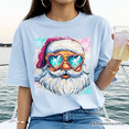 thumbnail image 2 of Merry Christmas Santa Sunglasses Christmas T-Shirt, Funky Retro Holiday Tee, 2 of 8
