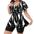 thumbnail image 2 of SwiftWear Women's Two Piece Rash Guard Short Sleeve Swim Shirts Built in Bra Plus Size Swimsuit with Boyshorts, 2 of 9