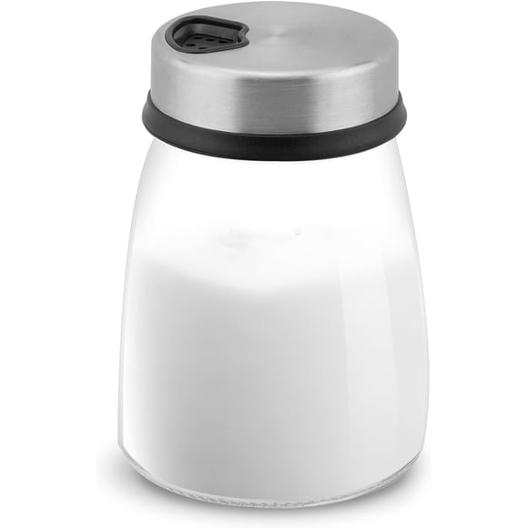 Yitexin Salt and Pepper Shakers Set with Adjustable Pour Holes, 6 Oz (180 ml) Salt Shakers for Kitchen, Stainless Steel Seasoning Containers, Dispenser Spice Jars for Table