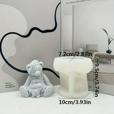 RHOO Cross Border Bear Silicone Cake Mold DIY Pearl Bear Rabbit Candle Cake Decorative Ornaments Gypsum Grinding Tools