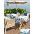thumbnail image 5 of Outdoor Tablecloth with Umbrella Hole for Patio/Picnic/Party/Camping, Coastal Teal Seaweed Waterproof Table Cloth Rectangle Table Cover Washable, Summer Beach Coral Starfish Retro (54"x 80"), 5 of 8