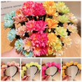 thumbnail image 3 of Fashion Gift Cloth  Girls Head Ornament Simulated Flower Hair Bands Floral Teethed Hair Hoop Silk Flower Hair Wear ORANGE, 3 of 8