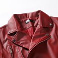 thumbnail image 5 of WQJNWEQ Mens PU Outwear Jacket Leather Fashion Stand Collar Punk Motorcycle Washed Leather Long Sleeve Hoodless Casual &s, 5 of 7