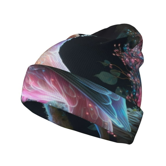 Lsque Bird 3 Pattern Knitted Beanie, Unisex Winter Hat, Knit Hat Winter Beanies Thick Fisherman Beanies Cuffed Plain Skull Caps