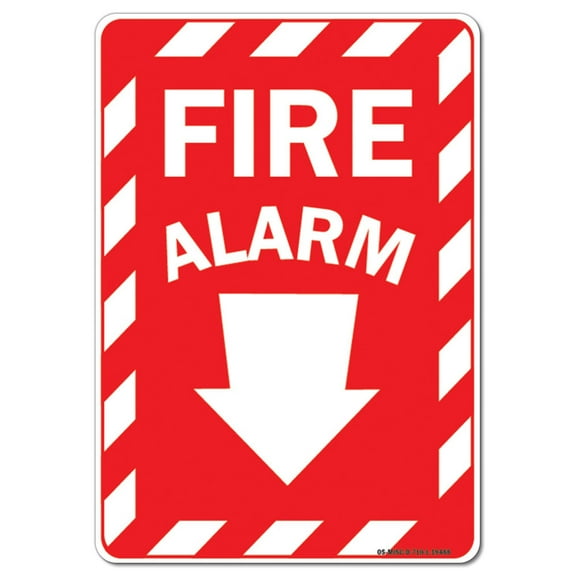 OSHA Decal - Fire Alarm Emergency Sign with Arrow | Decal | Protect Your Business, Work Site, Warehouse & Shop Area | Made in the USA