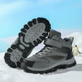 thumbnail image 7 of WhouRiu Big Boys Shoes Winter Lined Warm Insulated Ankle Boots Kids Sports Resistant Outdoor Sneakers Gray Big Kids1.5, 7 of 7