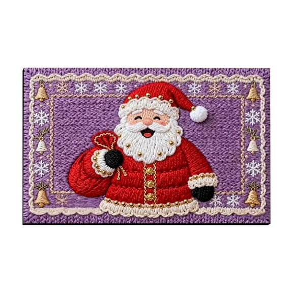 Virelaxpo Festive Christmas Bathroom Mat,Soft Knitted Floor Rug with Non-Slip Backing for Home Decoration and Entryway