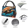 thumbnail image 4 of Easygdp Colorful Flower Sea Turtle Bolsa de Almuerzo Insulada Reutilizable, Bolsa de Mano y Bandolera para Oficina, Trabajo, Viajes, 4 of 6