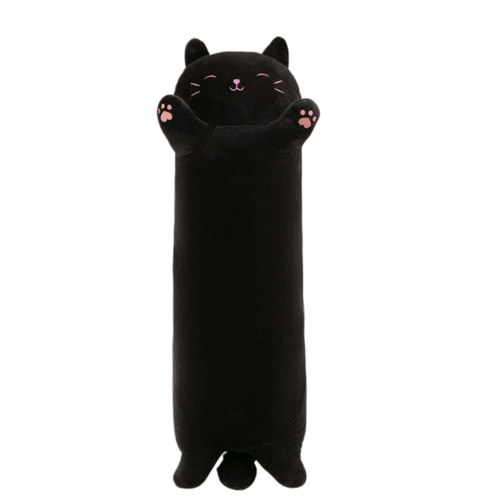 Giant Black Long Body Pillow For Sleeping And Cuddling - 4.7 Ft Stuffed Hugging Toy For Leg Support, Sofa Decor, And Stress Relief