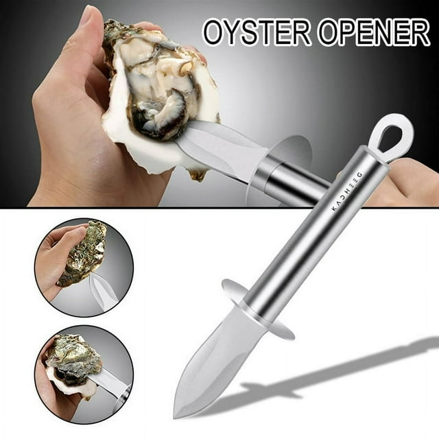 Stainless Steel Oyster Opener Kit Seafood Tool Shell Opener Kitchen Accessories Manual Opener for Scallops Clams Mussels