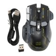 thumbnail image 2 of Souris PC à 3 Modes, Macro Programmable Filaire 2,4G 10 Touches Souris de Jeu Sensible 5 DPI Réglables avec 11 Lumières RVB pour IOS pour Blanc, Jaune, Noir, 2 of 7