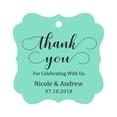 thumbnail image 1 of Darling Souvenir Custom Names Thank You For Celebrating With Us Wedding Hang Tags Personalized Party Tags-Mint Green-100 Tags, 1 of 1