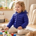 thumbnail image 4 of PatPat Baby Coat Toddler Boys Girls Winter Jackets Stylish 3D Ear Print Outerwear Solid Hooded Coats, Dark Blue, 3-4 Years, 4 of 13