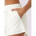 thumbnail image 5 of DARING DIVA Women's Soft Stretch Drawstring Lounge Shorts with Pockets XS White, 5 of 7