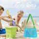thumbnail image 5 of Bolsa De Juguetes Bolsa de playa de malla, estilo lindo, bolsa de mano, bolsa de recolección para exteriores (verde azul claro), 5 of 5