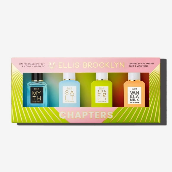 Ellis Brooklyn Chapters Mini Coffret Cadeau â&128;&147; 4 x 7.5ml Eau de Parfum, Mini Dabbers &128;&147; Inclut Mythe, Sel, SUN FRUIT & V