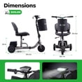 thumbnail image 4 of Ultra-Lightweight Foldable Mobility Scooters for Seniors & Adults,All Terrain Mobility Scooter with 300lbs,Electric Wheelchair Strong Device for Travel,2 Batteries,Variable Speed(Gunmetal), 4 of 10